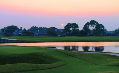Golf course sunset